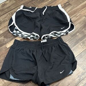 Nike Women's Black Athletic Shorts with White Trim